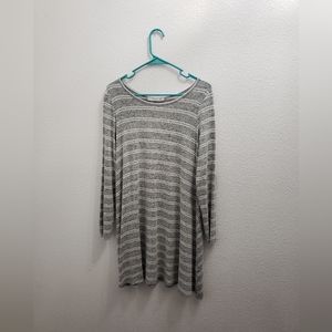 Cozy Striped Dress with Elbow Pad detailing